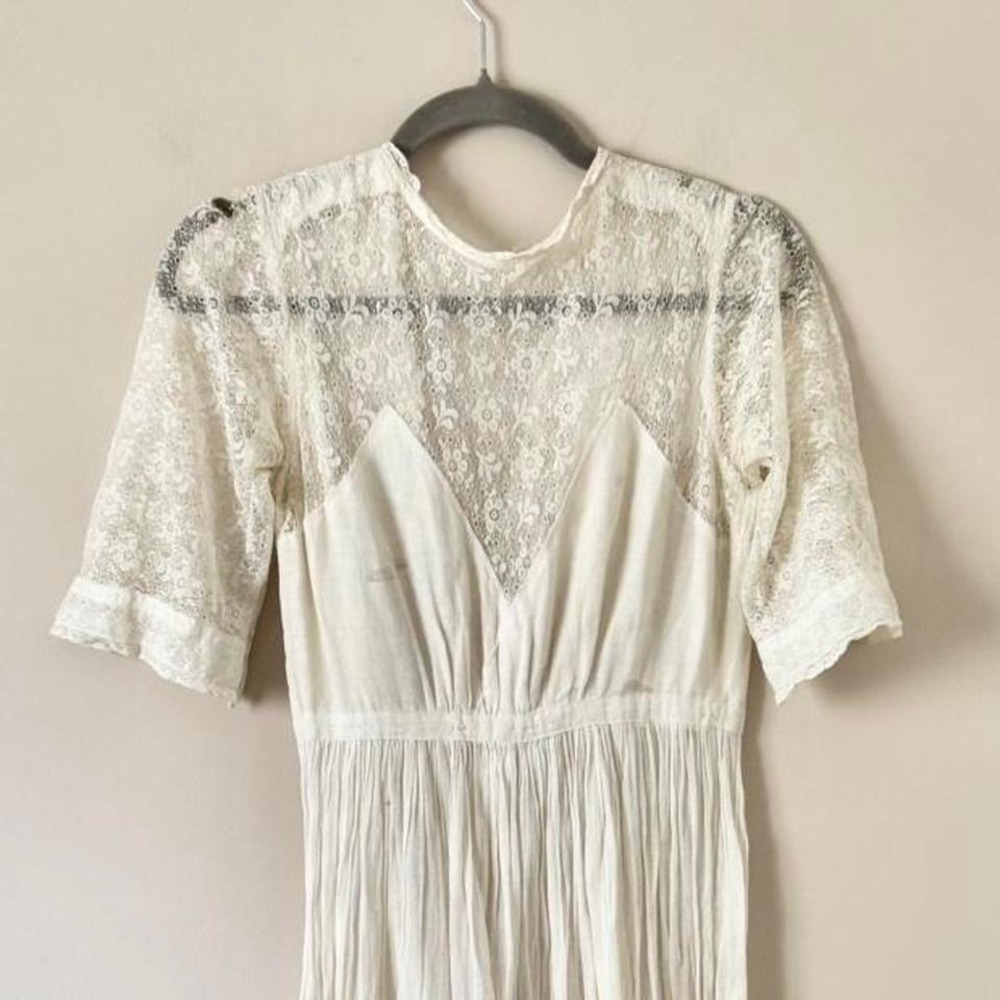 Edwardian Lace Lawn Dress - White XS - AS IS - Picture 2 of 8
